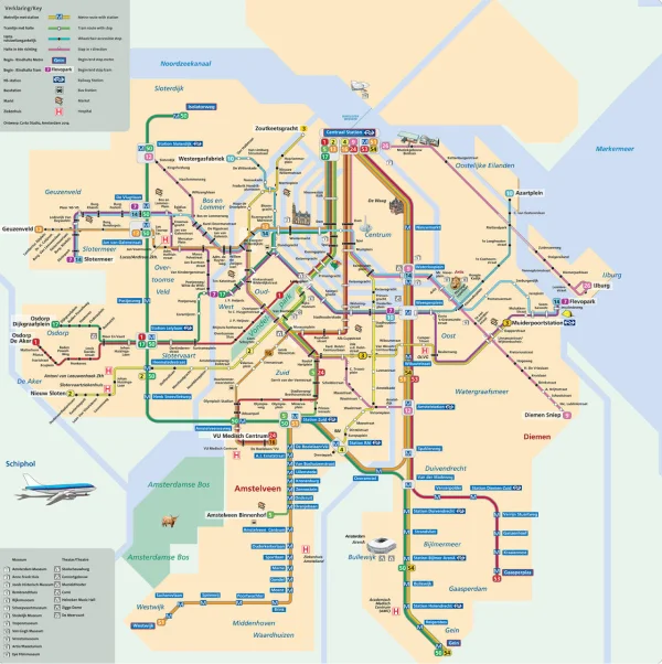 Amsterdam tram lines